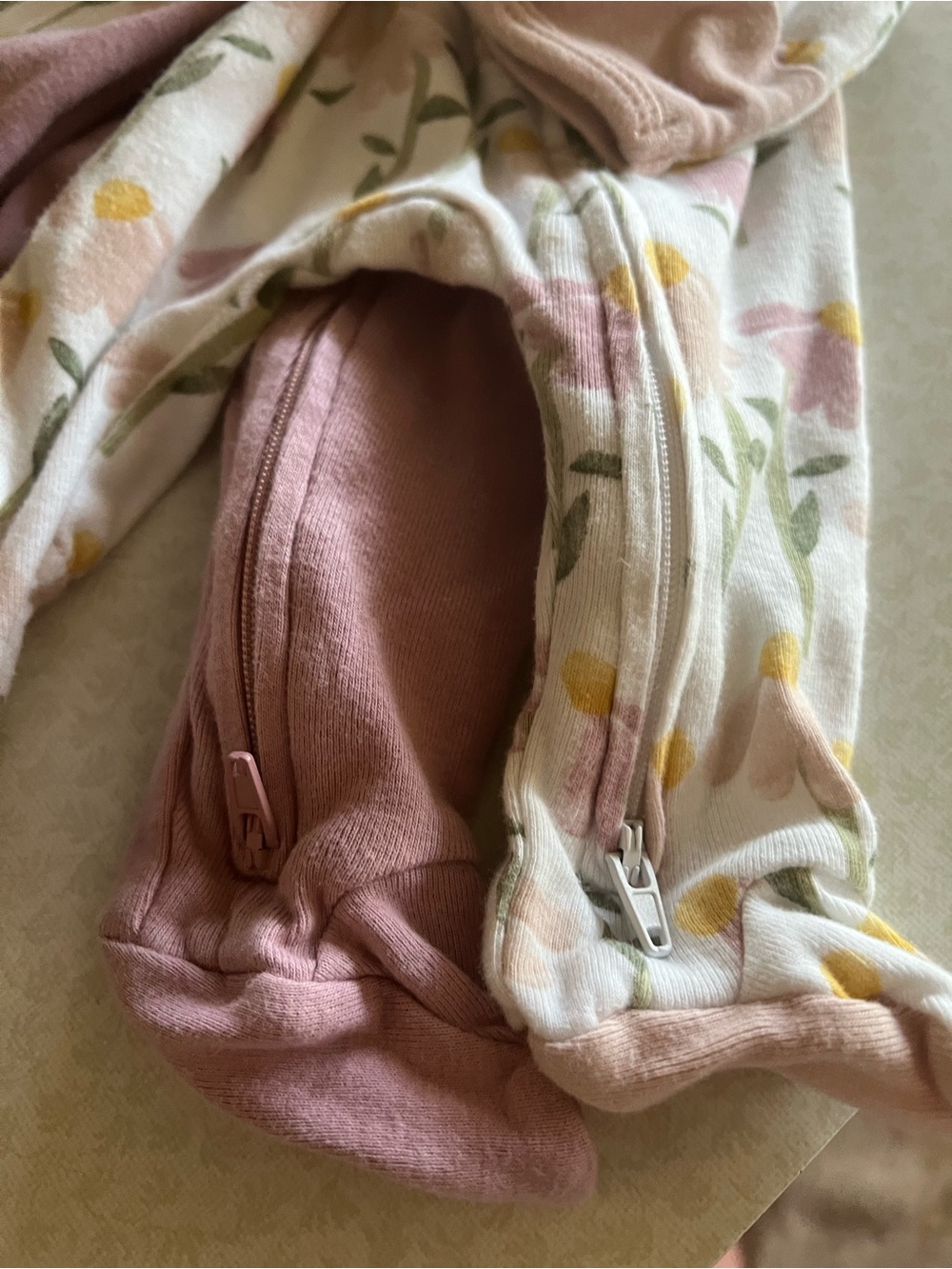 Cloud Island Newborn Girl Sleeper Bundle Floral Pink Double Zip Pajamas - Picture 5 of 5